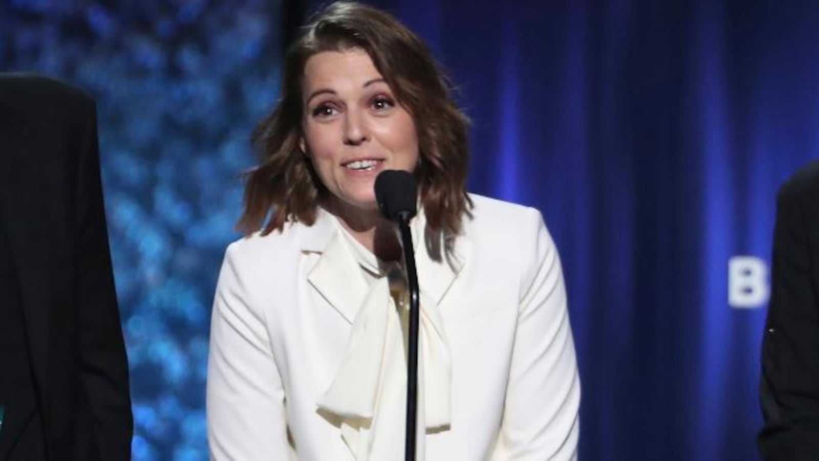 Brandi Carlile accepts the award for best American roots performance for "The Joke" at the 61st annual Grammy Awards on Sunday, Feb. 10, 2019, in Los Angeles.