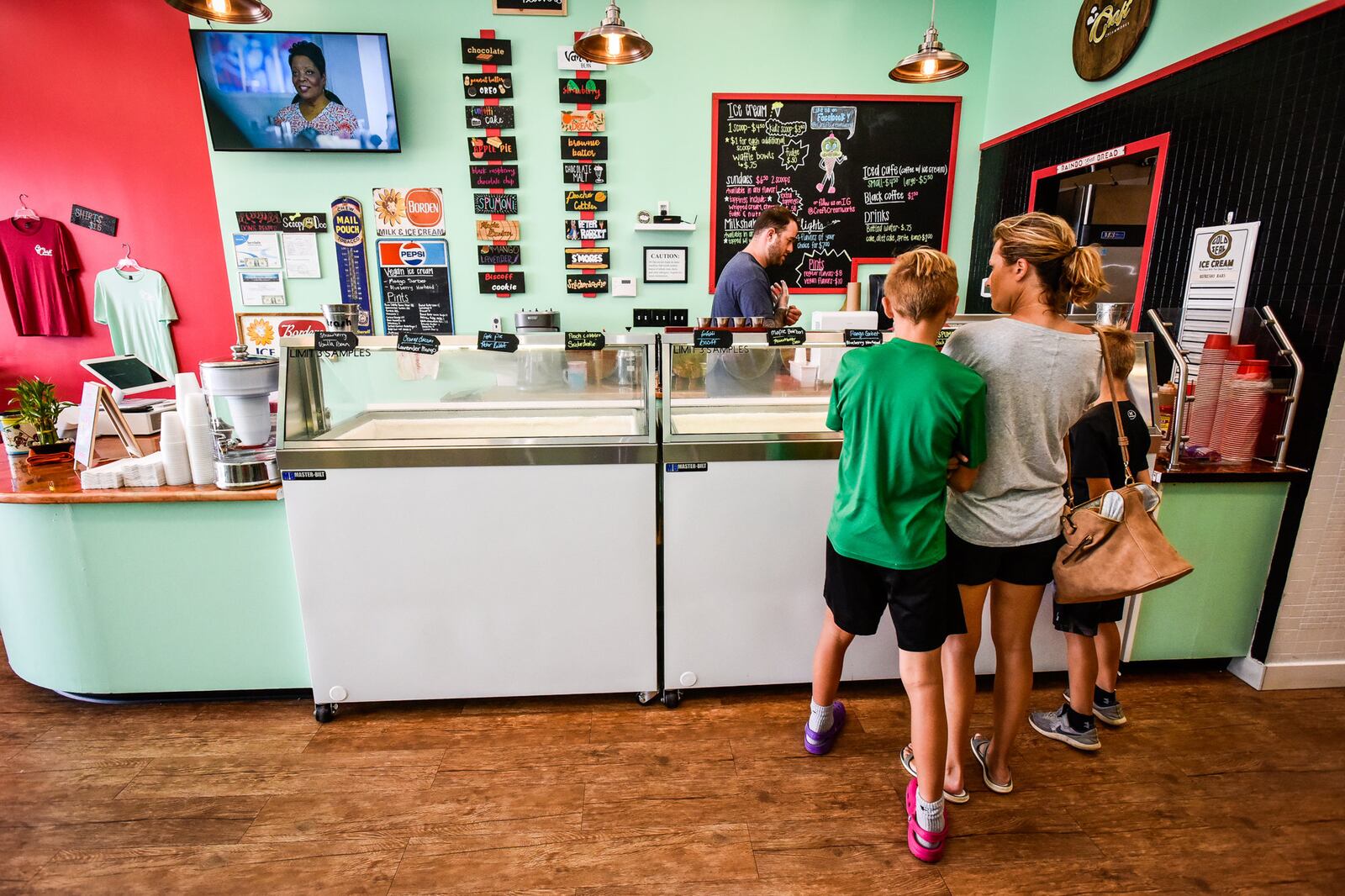 Craft Creamworks on Dudley Drive in West Chester Township is now open. Craft Creamworks rotates through over 70 custom ice cream flavors and offers by-the-scoop or ice cream flights so you can try four different flavors. NICK GRAHAM/STAFF