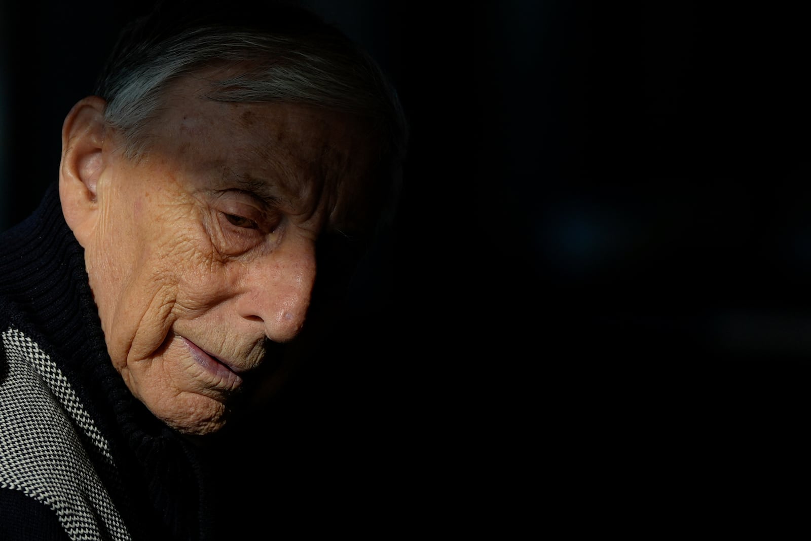 Gilya Shklyar, 86, a Holocaust survivor, attends an International Holocaust Remembrance Day event at the Museum of Jewish Heritage, Monday, Jan. 27, 2025, in New York. (AP Photo/Julia Demaree Nikhinson)