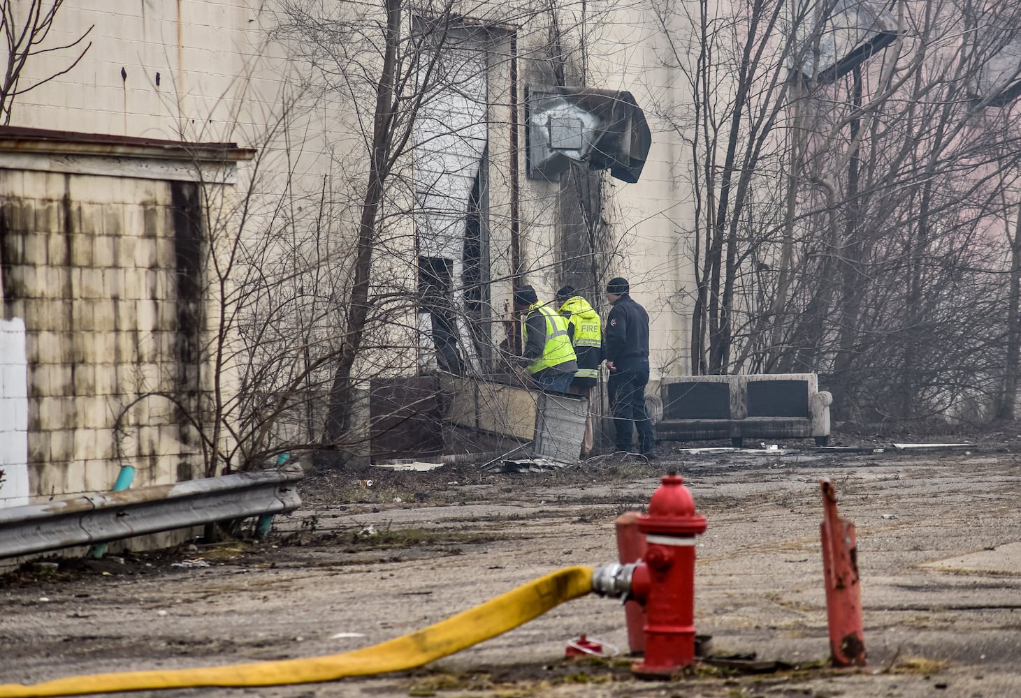 Aftermath of vacant warehouse fire in Middletown