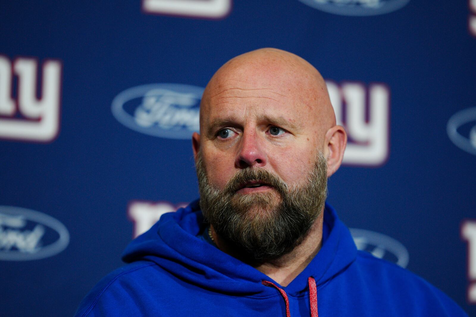 New York Giants head coach Brian Daboll speaks during a news conference after an NFL football game against the Philadelphia Eagles on Sunday, Jan. 5, 2025, in Philadelphia. (AP Photo/Derik Hamilton)