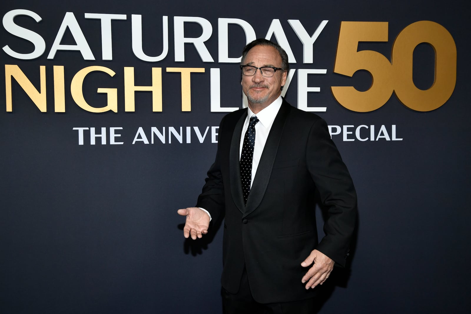 Jim Belushi attends "SNL50: The Anniversary Special" at Rockefeller Plaza on Sunday, Feb. 16, 2025, in New York. (Photo by Evan Agostini/Invision/AP)