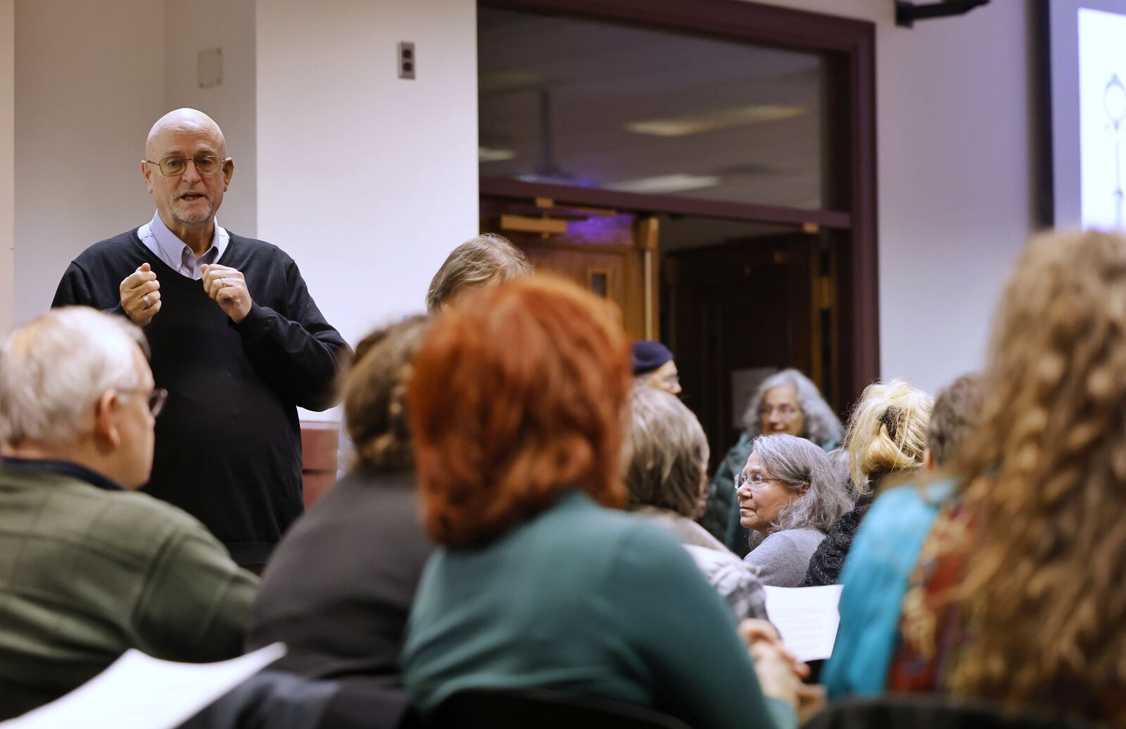 Oxford mayor William Snavely speaks to a standing room only crowd who attended the Oxford city council meeting Tuesday, Feb. 7, 2023 to share their ideas on plans to spend its $1.5M ARPA funds. NICK GRAHAM/STAFF