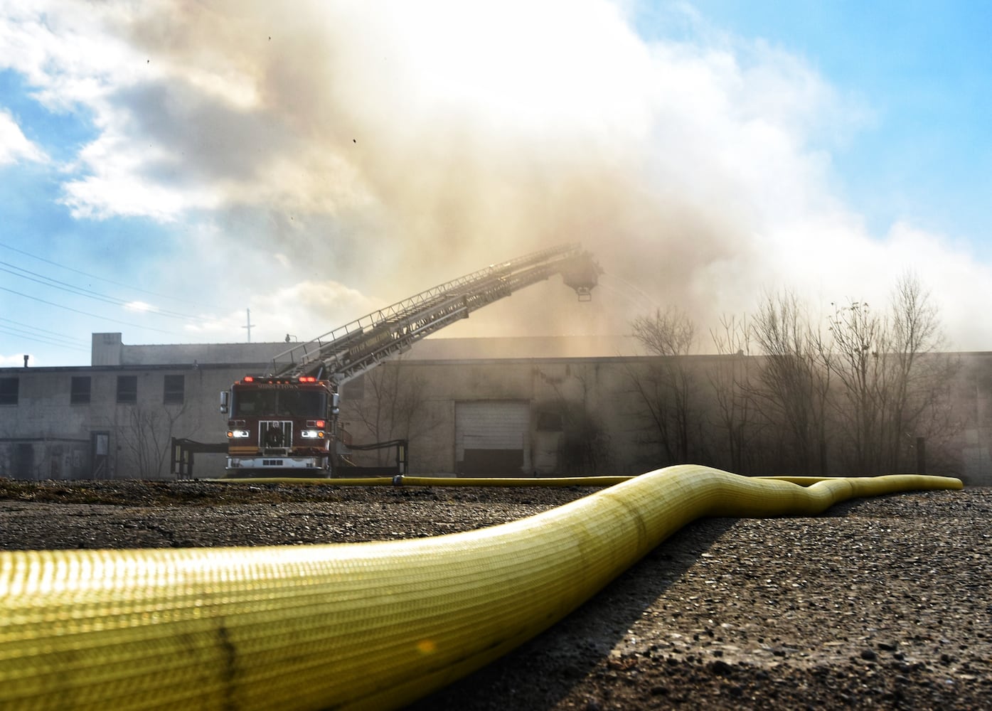 PHOTOS: Large fire at old Middletown Paperboard building on New Year’s Day