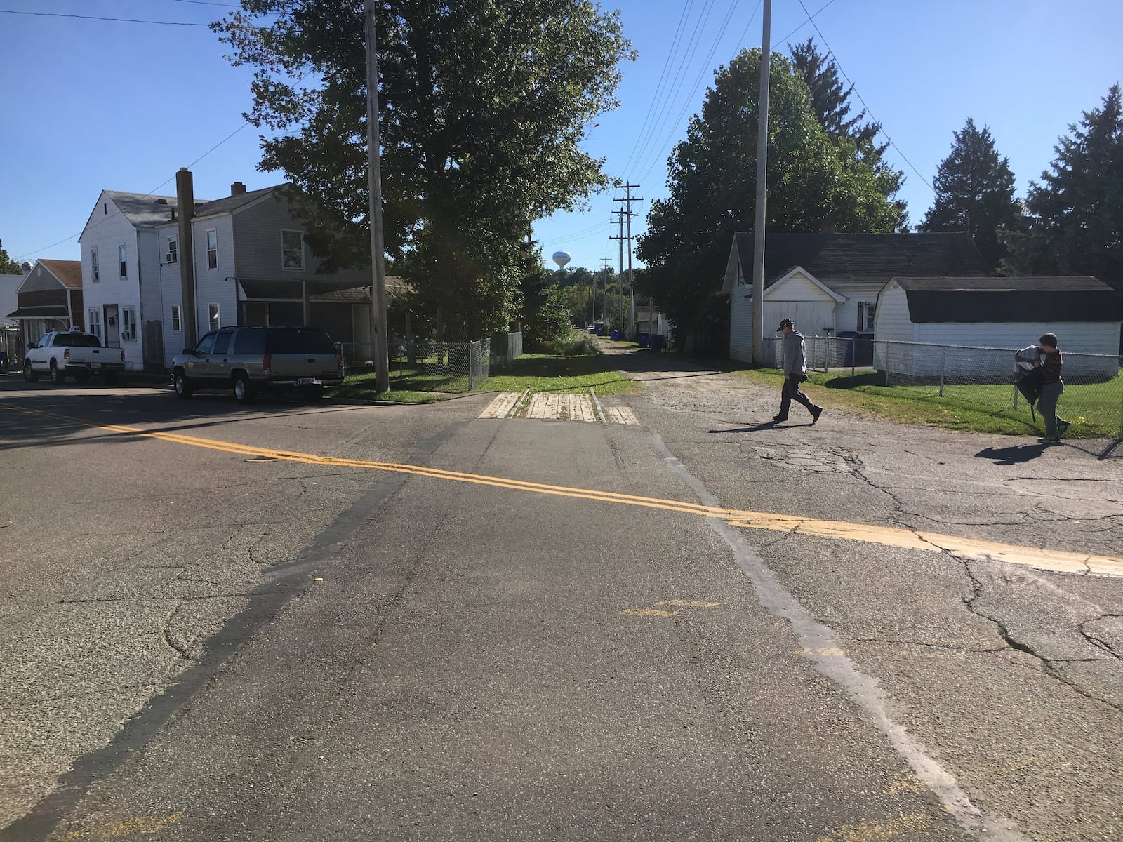 The proposed Beltline walking/bicycling trail will use railroad property formerly used to serve the Champion Paper mill, and more recently owned by CSX Transportation. Here, it crosses Ross Avenue. 