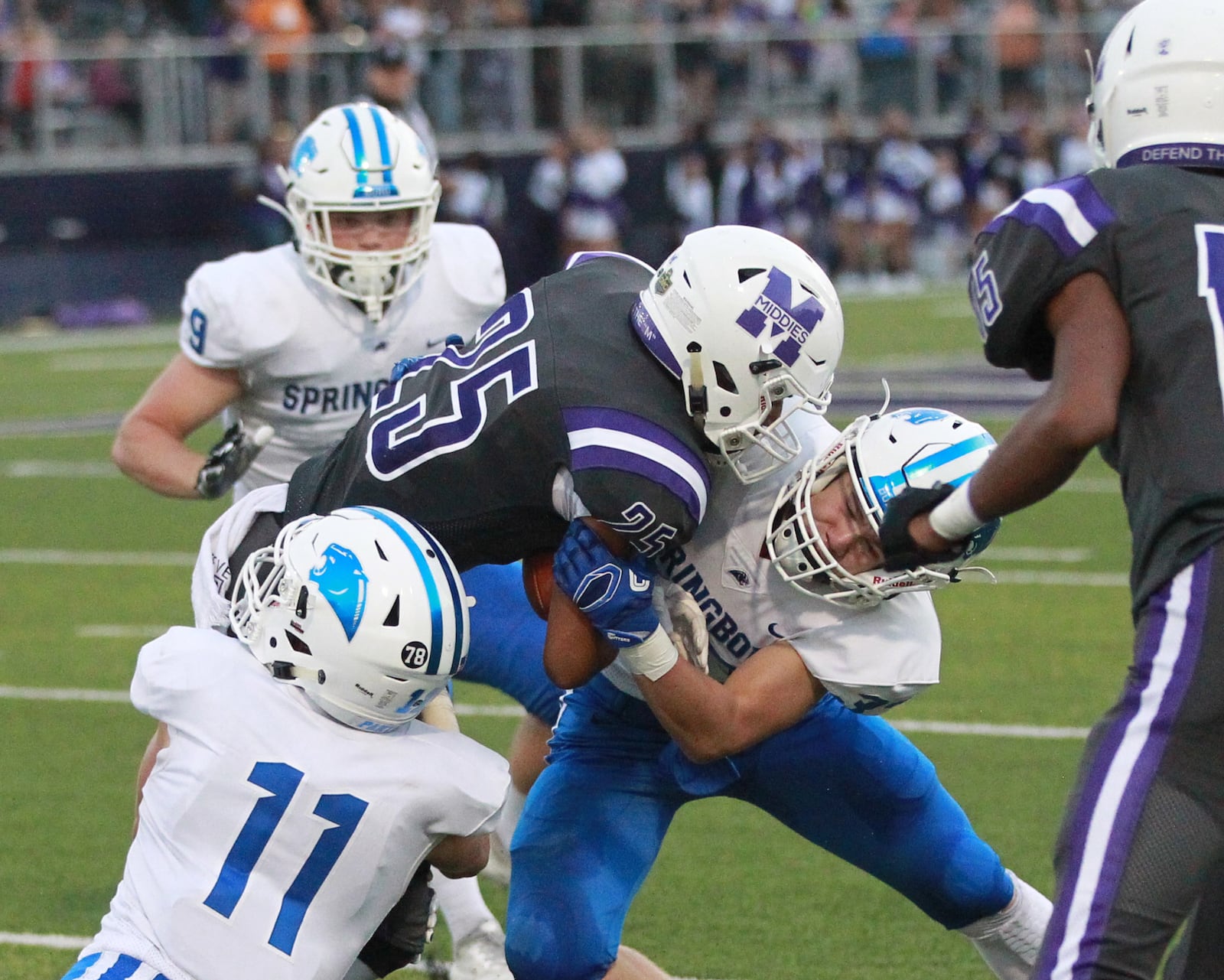 Springboro defeated host Middletown 37-14 in a Week 2 high school football game at Barnitz Stadium on Friday, Sept. 6, 2019. MARC PENDLETON / STAFF