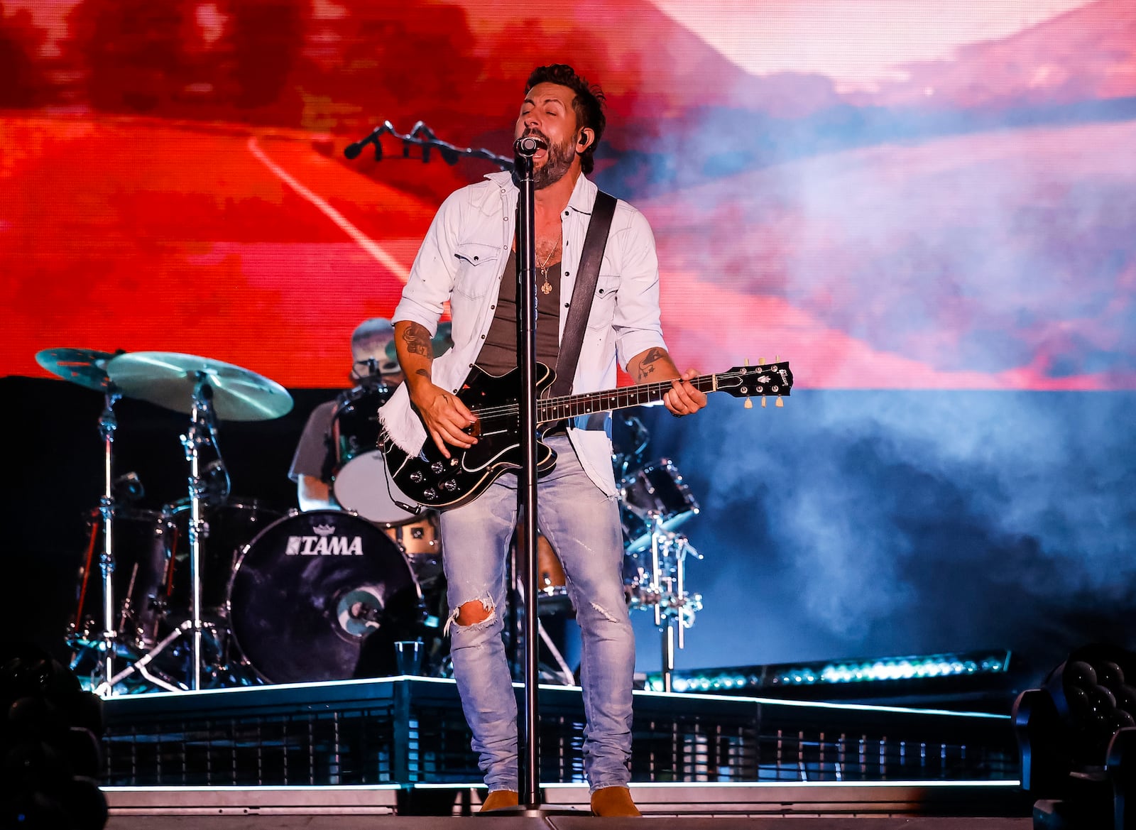 Old Dominion performs on day three of the first Voices of America Country Music Fest Saturday, Aug. 12, 2023 on the grounds of National Voice of America Museum of Broadcasting in West Chester Township. NICK GRAHAM/STAFF