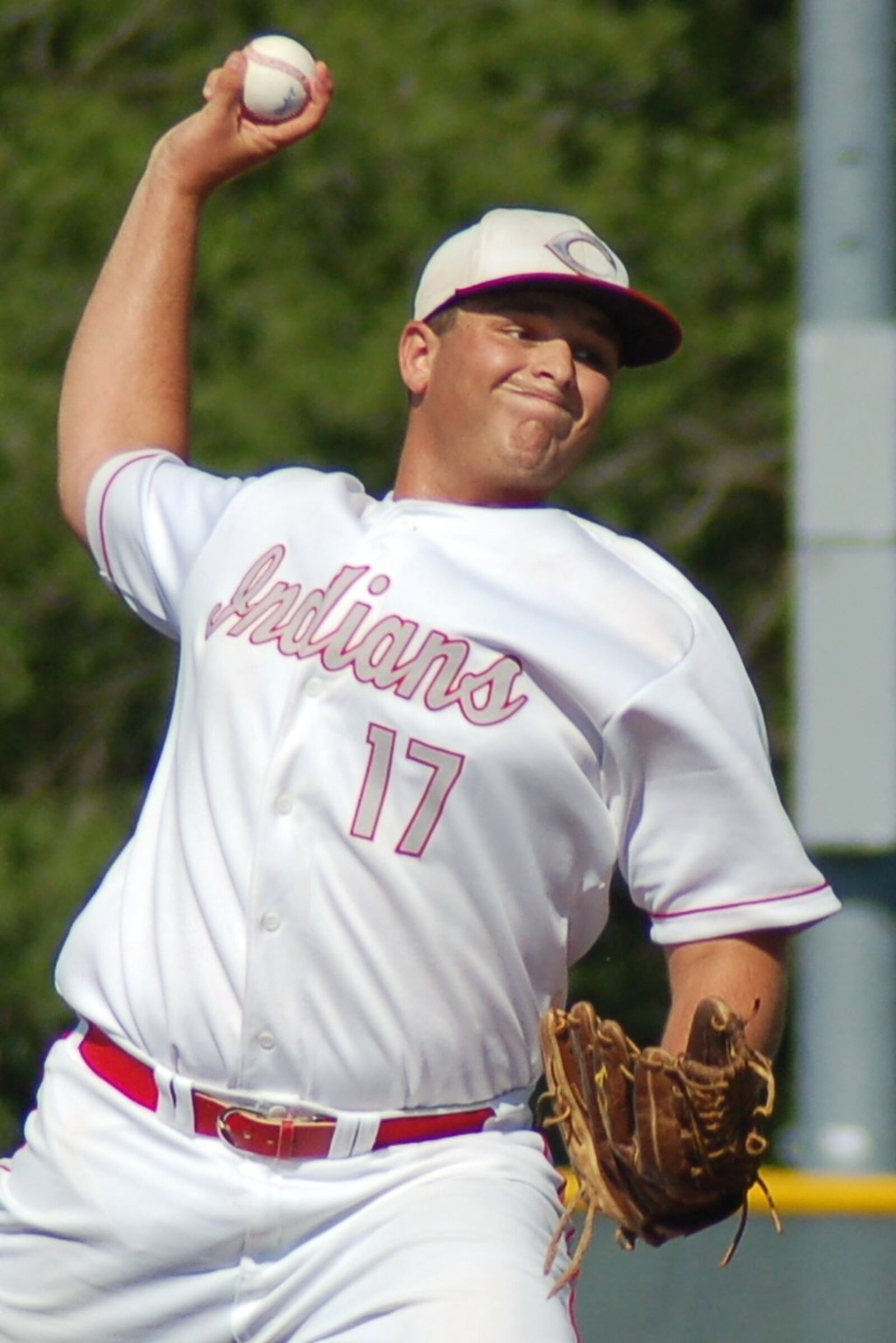 Carlisle’s Jake Glover fires a pitch during Friday’s Division III regional final against Cincinnati Hills Christian Academy at the Athletes in Action complex in Xenia. CONTRIBUTED PHOTO BY JOHN CUMMINGS