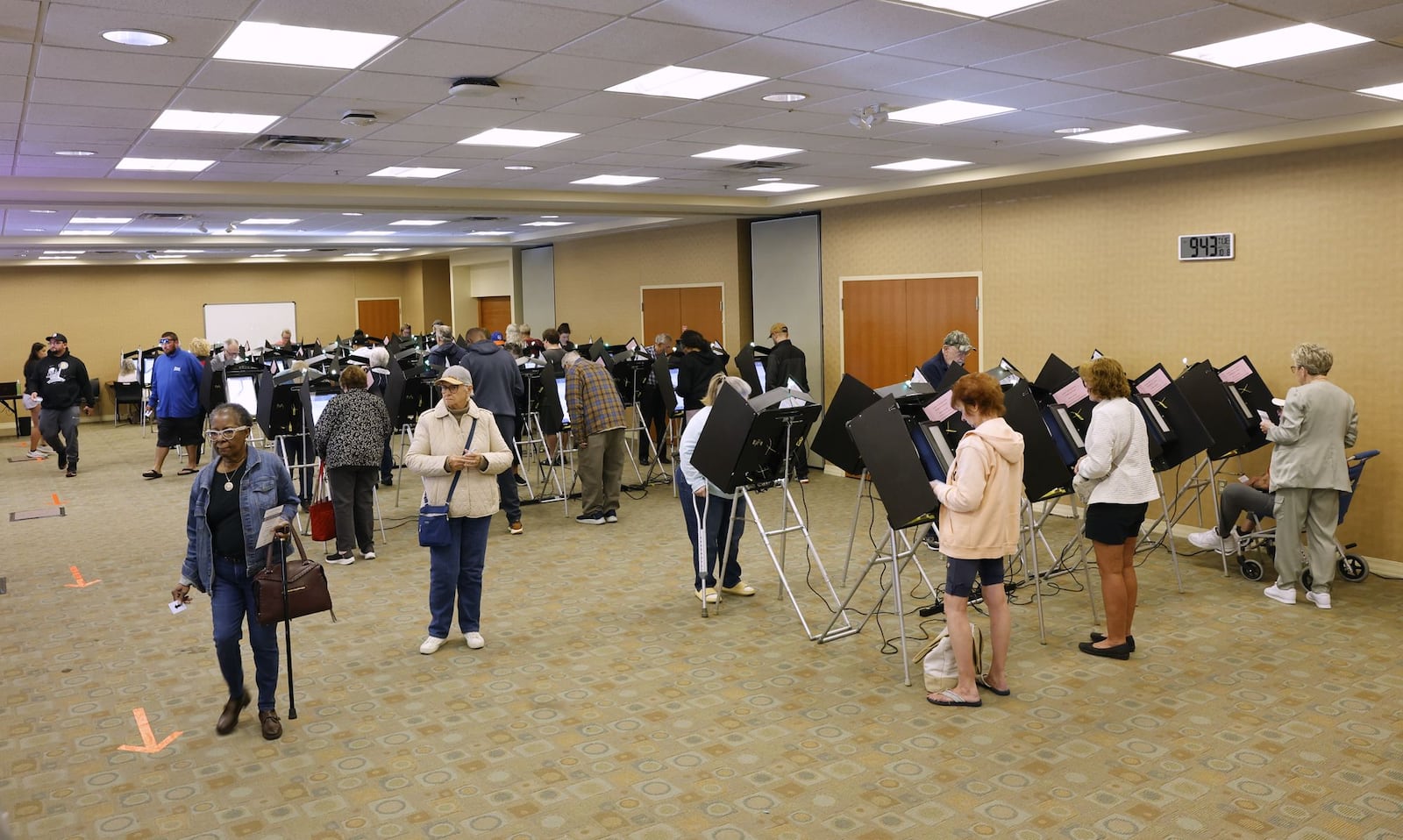 People came to vote on the first day of early voting Tuesday, Oct. 8, 2024 at Butler County Board of Elections in Hamilton. NICK GRAHAM/STAFF