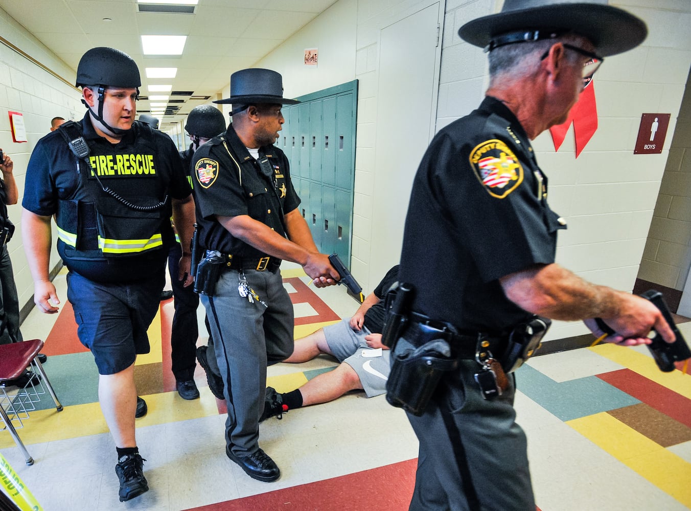 Active shooter training at Ross Middle School