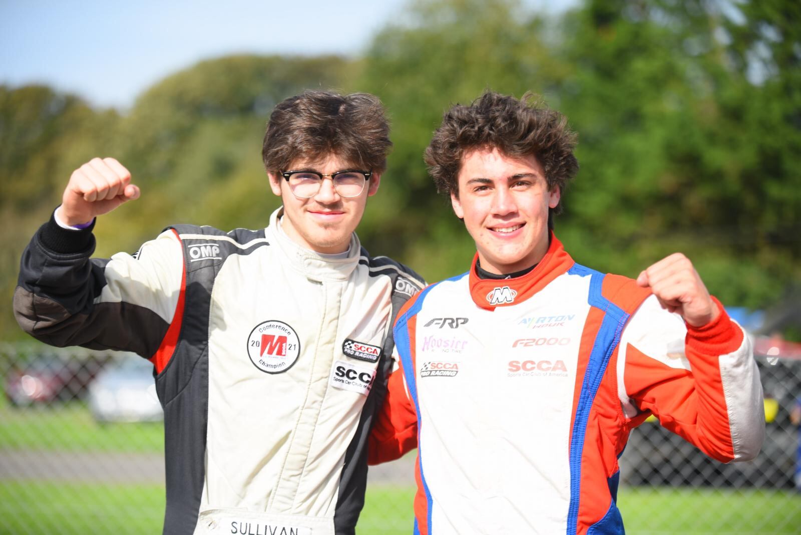 Jack Sullivan (left) with Ayrton Houk before hitting the track in England. CONTRIBUTED