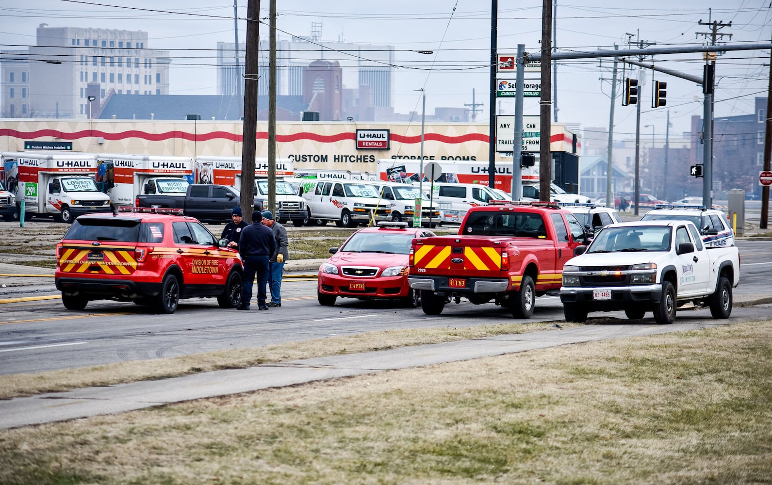 Aftermath of vacant warehouse fire in Middletown