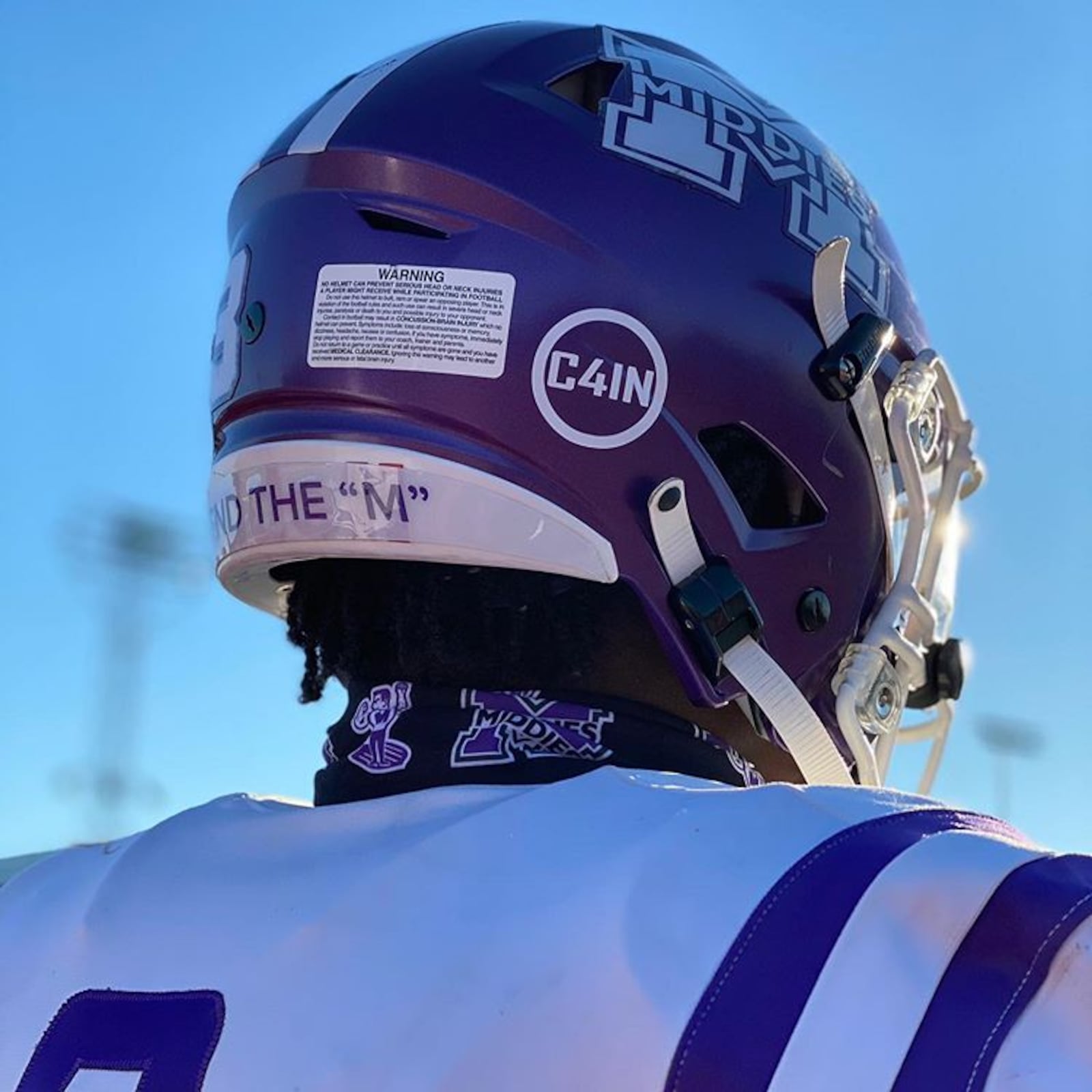 The death of a Middletown fourth-grader last month was commemorated Sept. 18 Friday by Middletown High School's football team who wore decals on their helmets honoring the passing of Cain Adkins. (Provided Photo\Journal-News)