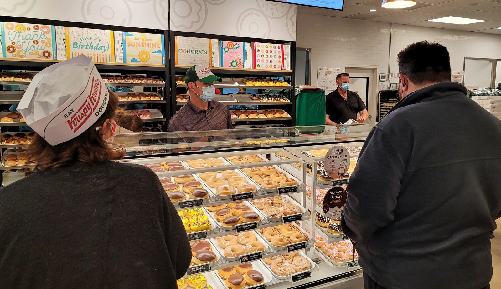 Krispy Kreme, the first Butler County location, was busy this morning on the first day the restaurant was open. NICK GRAHAM/STAFF