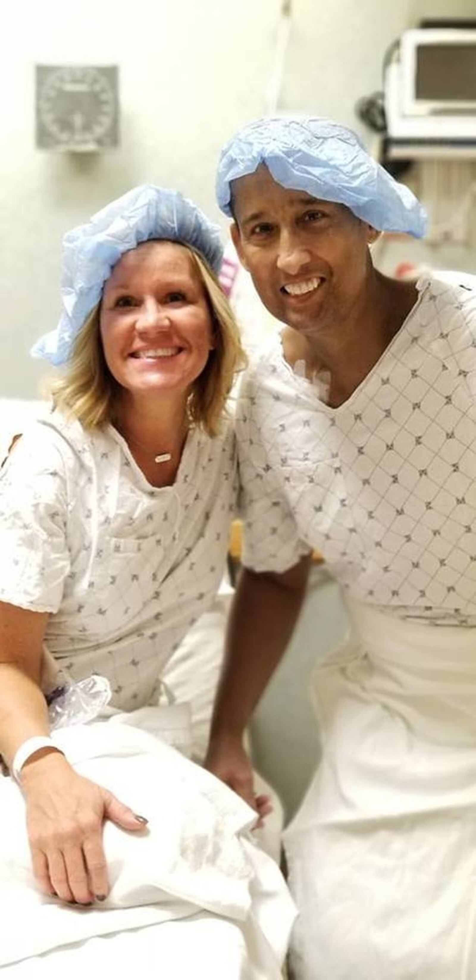 Ross Twp. Police Chief Darryl Haussler and his kidney donor Maria Wessel prepare for transplant surgery on Monday. The operation was a complete success. Haussler suffers from a rare, incurable disease that caused his kidneys to shut down in 2016., He had been going to dialysis three times a week.