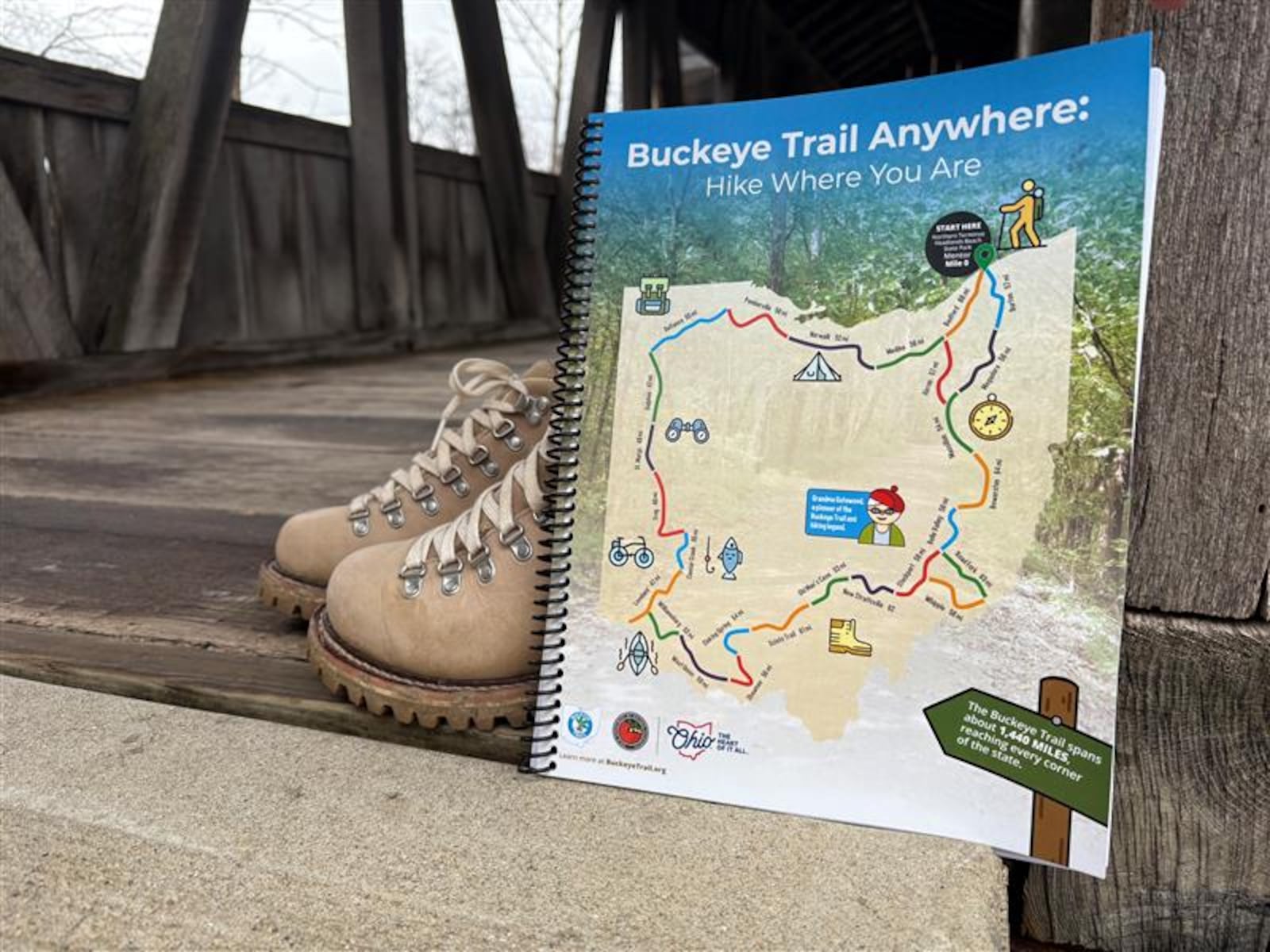 The Ohio Department of Natural Resources recently launched the "Buckeye Trail Anywhere" downloadable, printable guide that encourages tracking movement and learning about the Buckeye Trail - CONTRIBUTED