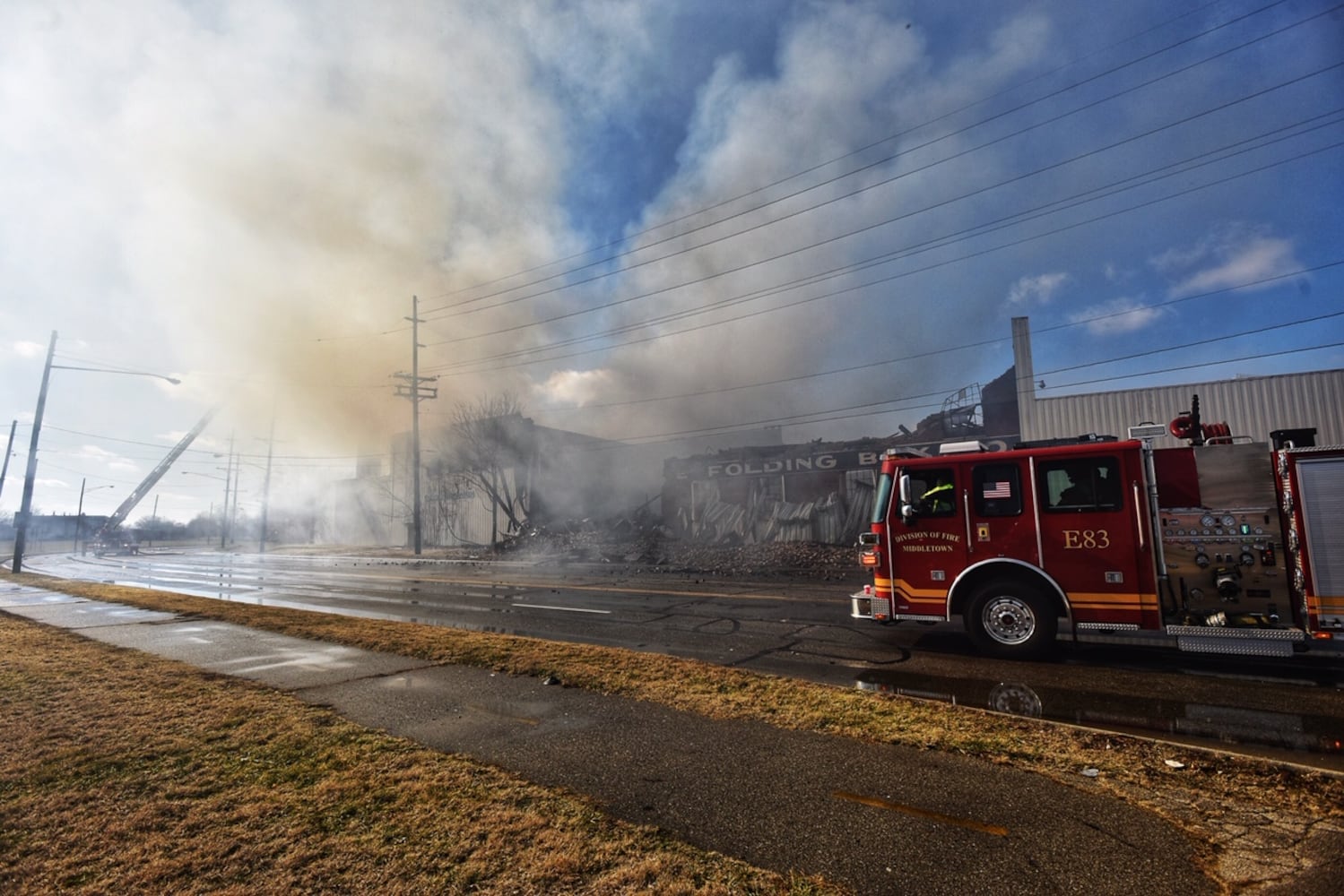 PHOTOS: Large fire at old Middletown Paperboard building on New Year’s Day