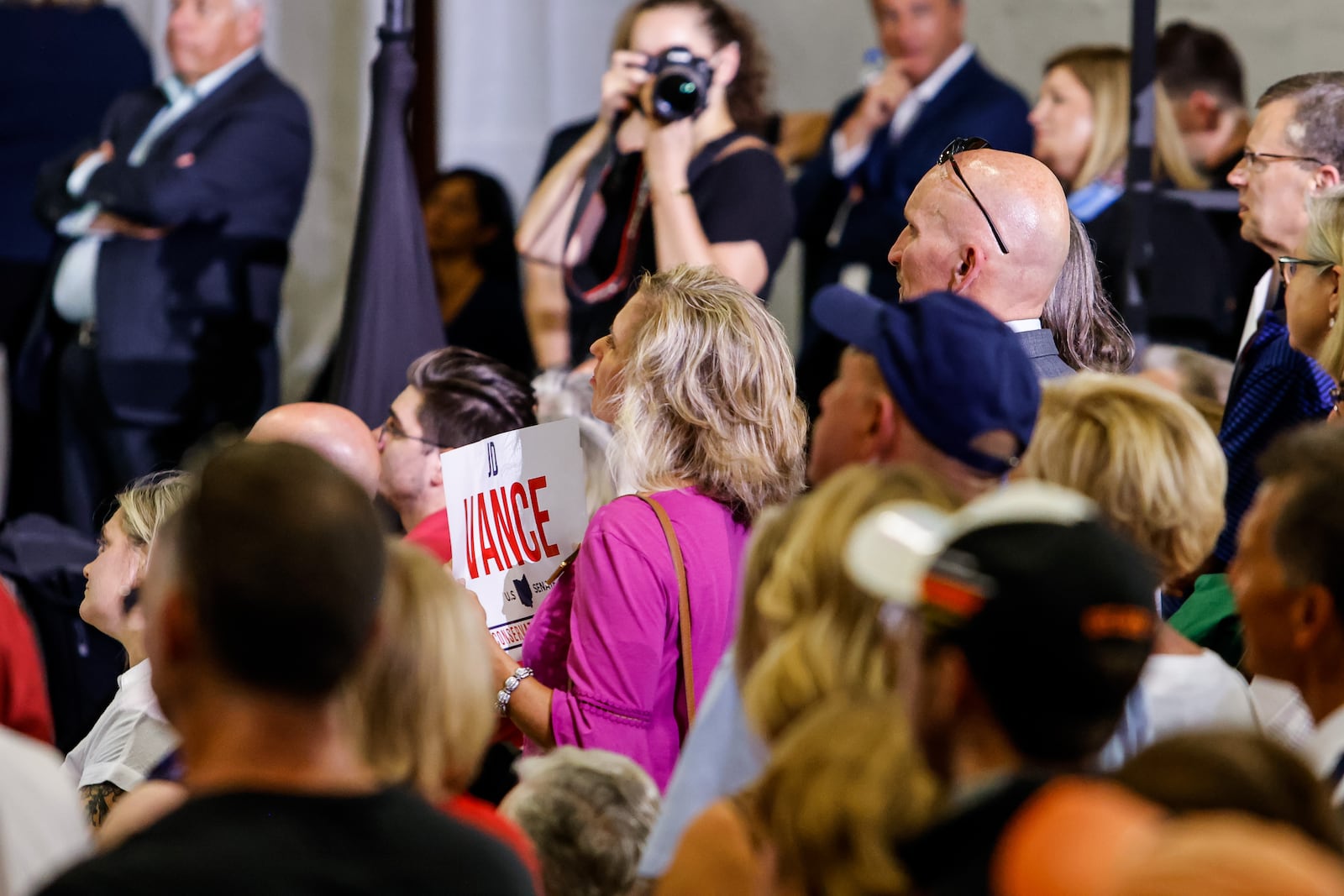 Middletown native J.D. Vance announced his bid for U.S. Senate during an event at Middletown Tube Works with over 400 people in attendance Thursday, July 1, 2021 in Middletown. NICK GRAHAM / STAFF