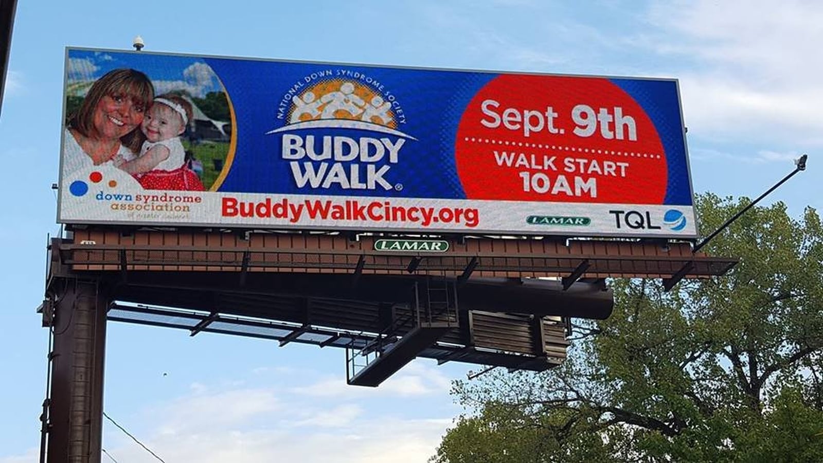 Billboards around the Cincinnati area feature Allie Gruenschlaeger, of Hamilton, and her mother, Robin Mueller, as part of Down Syndrome Awareness Month. 