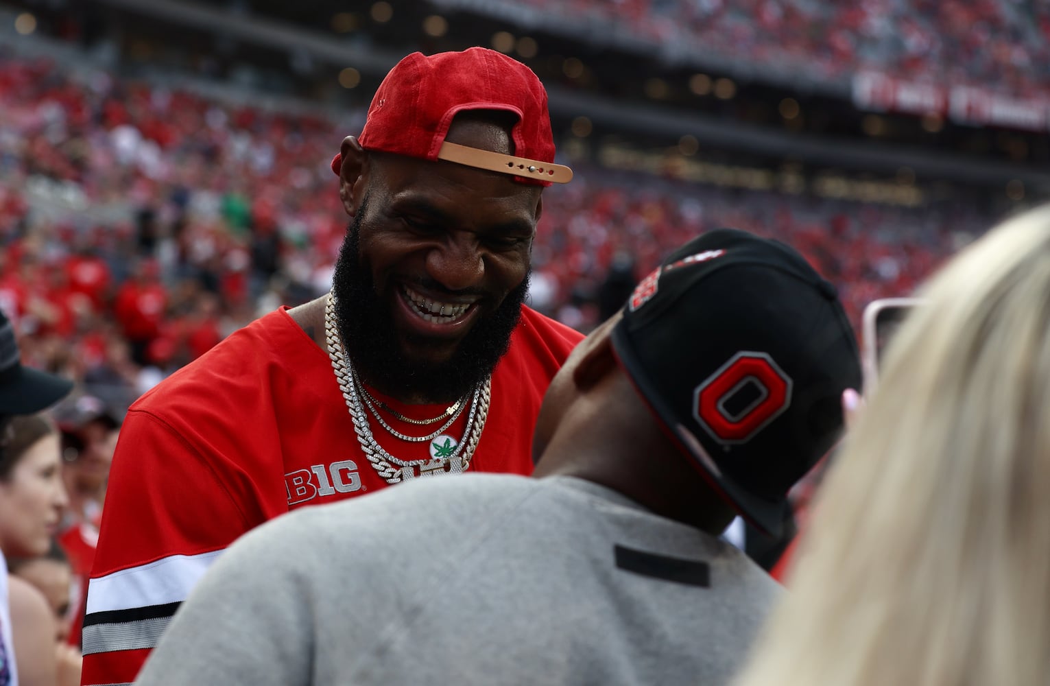 LeBron James visits Ohio Stadium