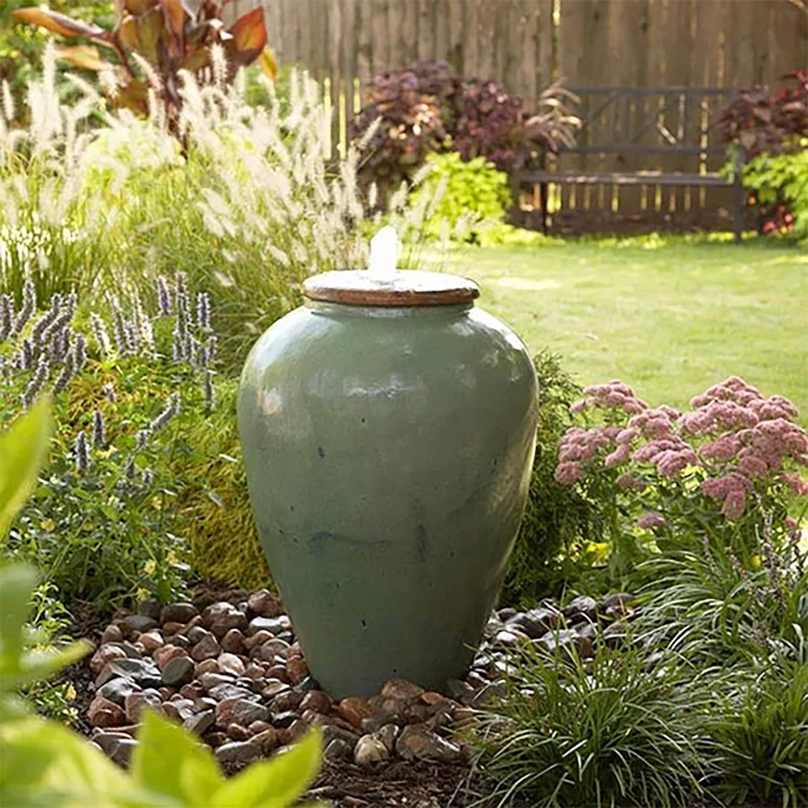 Adding a water feature can really help increase the peaceful setting of an outdoor space. This urn fountain is easy to make and inexpensive.