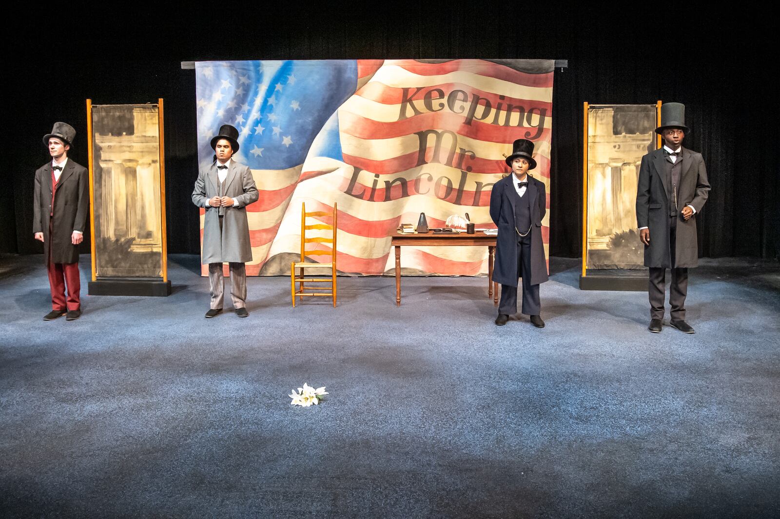 Lexington Children’s Theatre will present “Keeping Mr. Lincoln,” 7:30 p.m. March 8 at Fitton Center for Creative Arts, Hamilton. Pictured is the cast during a dress rehearsal. SALLY HOROWITZ PHOTOGRAPHY/CONTRIBUTED