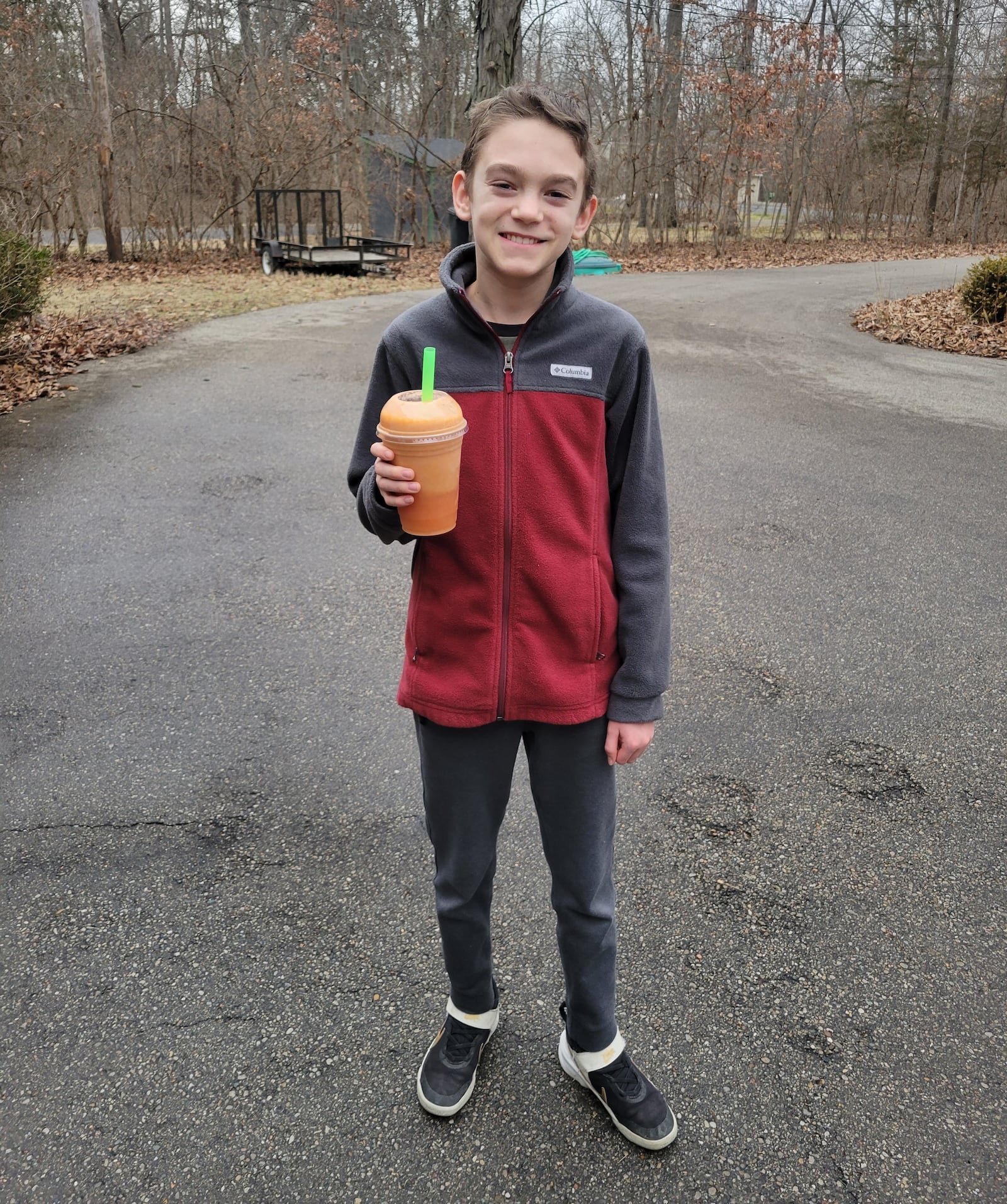 Twelve-year-old Miles Dumyahn enjoys a Smoothie from MOON Co-Op in Oxford. CONTRIBUTED