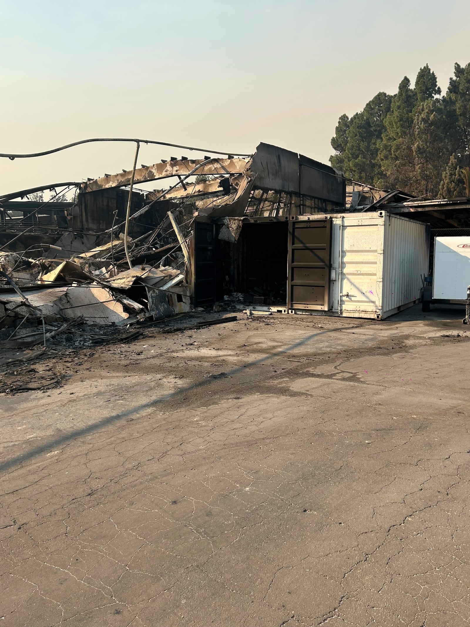 Damage from the Palisades Fire is seen on the Palisades Charter High School campus in the Pacific Palisades neighborhood of Los Angeles on Jan. 9, 2025. (Rafael Negroe via AP)