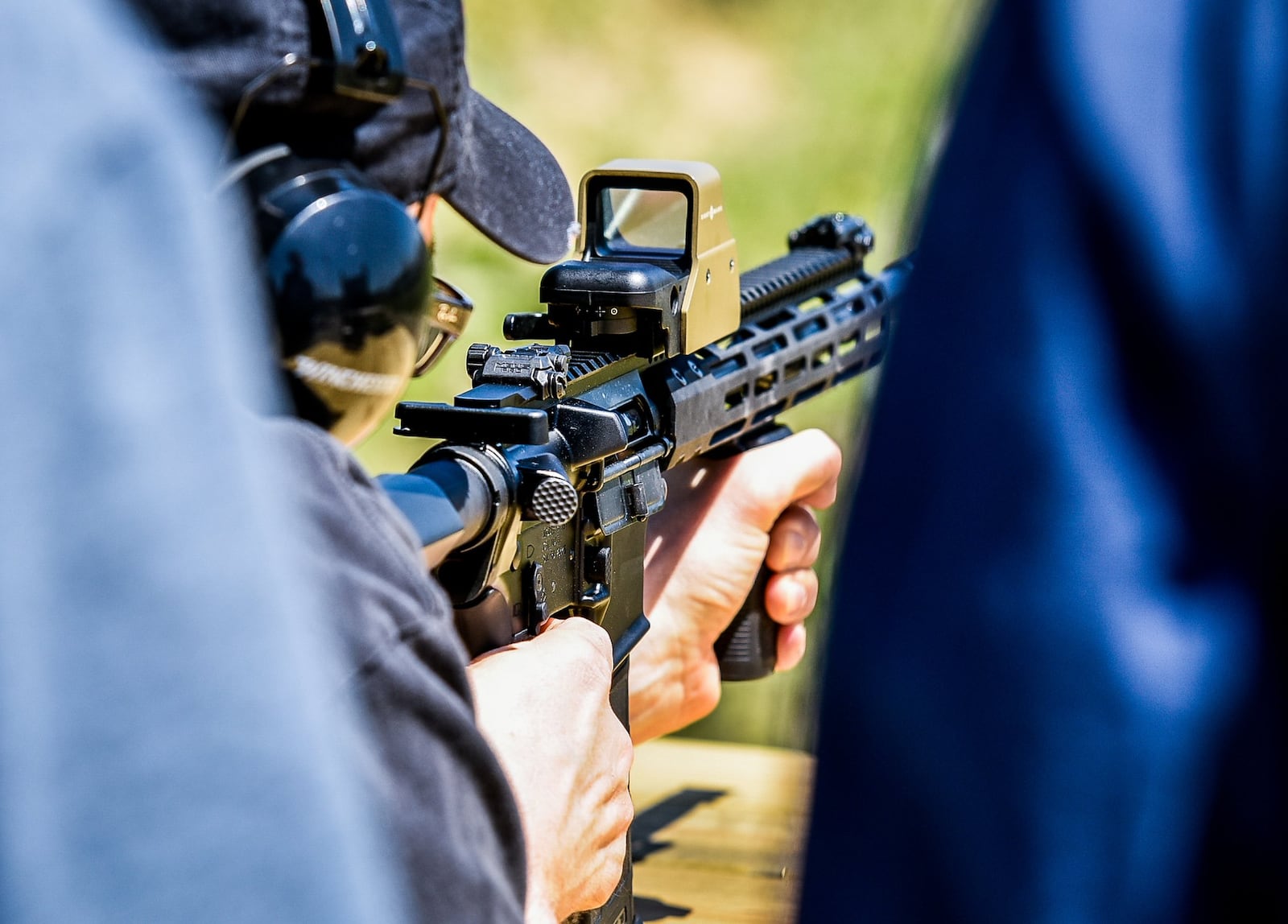 A customer fires an AR-15 style rifle at Lake Bailee Recreational Park and Gun Range in St. Clair Twp.