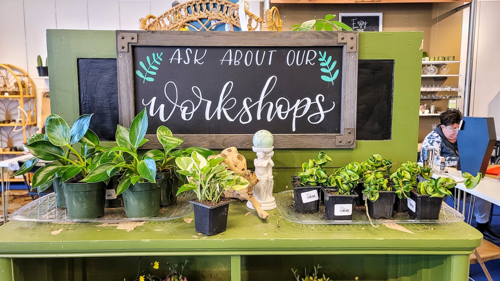 Celeste Vanover has opened Thimble Gardens at Bridgewater Falls in the space formerly occupied by Justice. Thimble Gardens has moved to Fairfield Township from Lebanon and the store has a variety of plants, gifts, workshops, clothing and more. NICK GRAHAM / STAFF