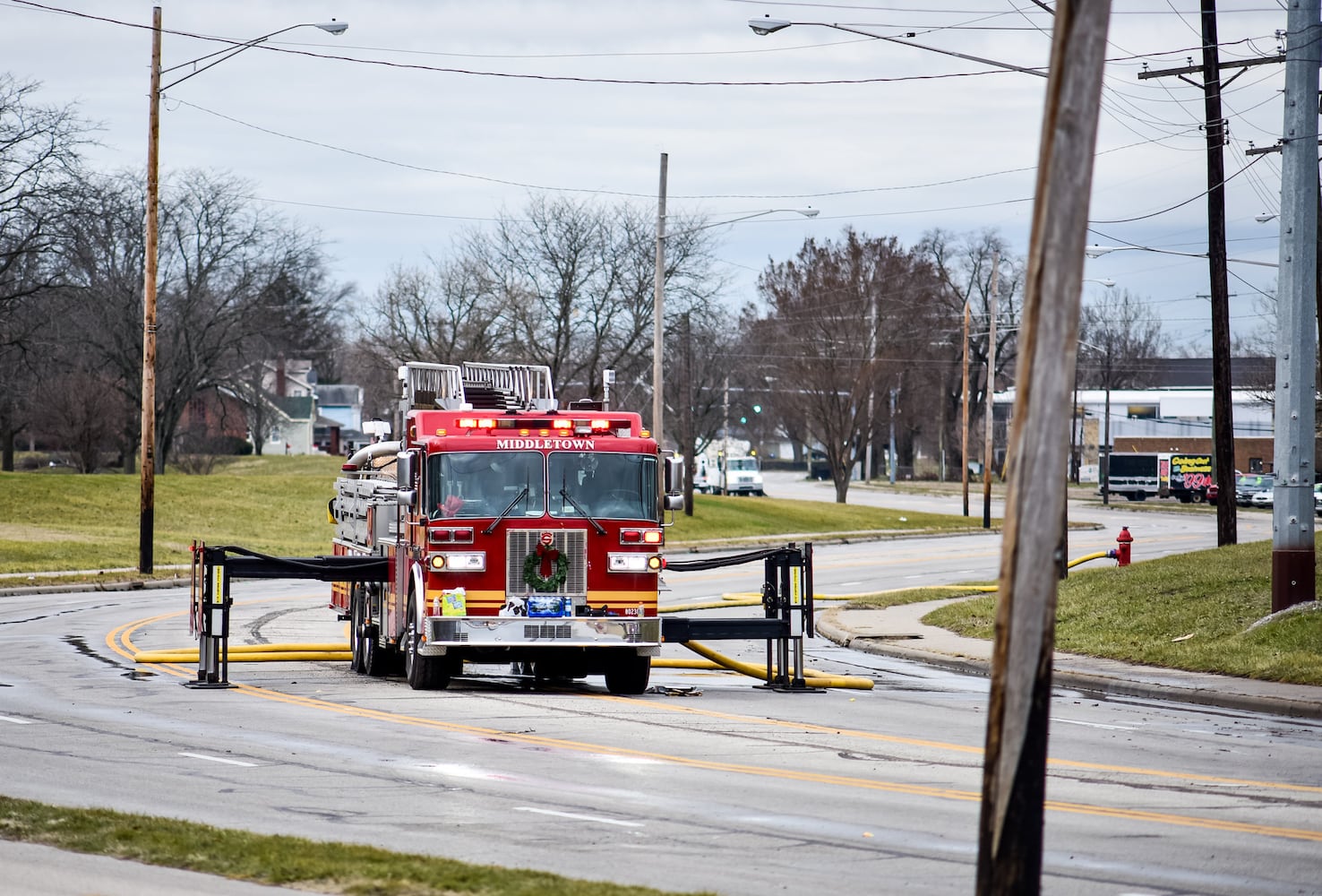 Aftermath of vacant warehouse fire in Middletown