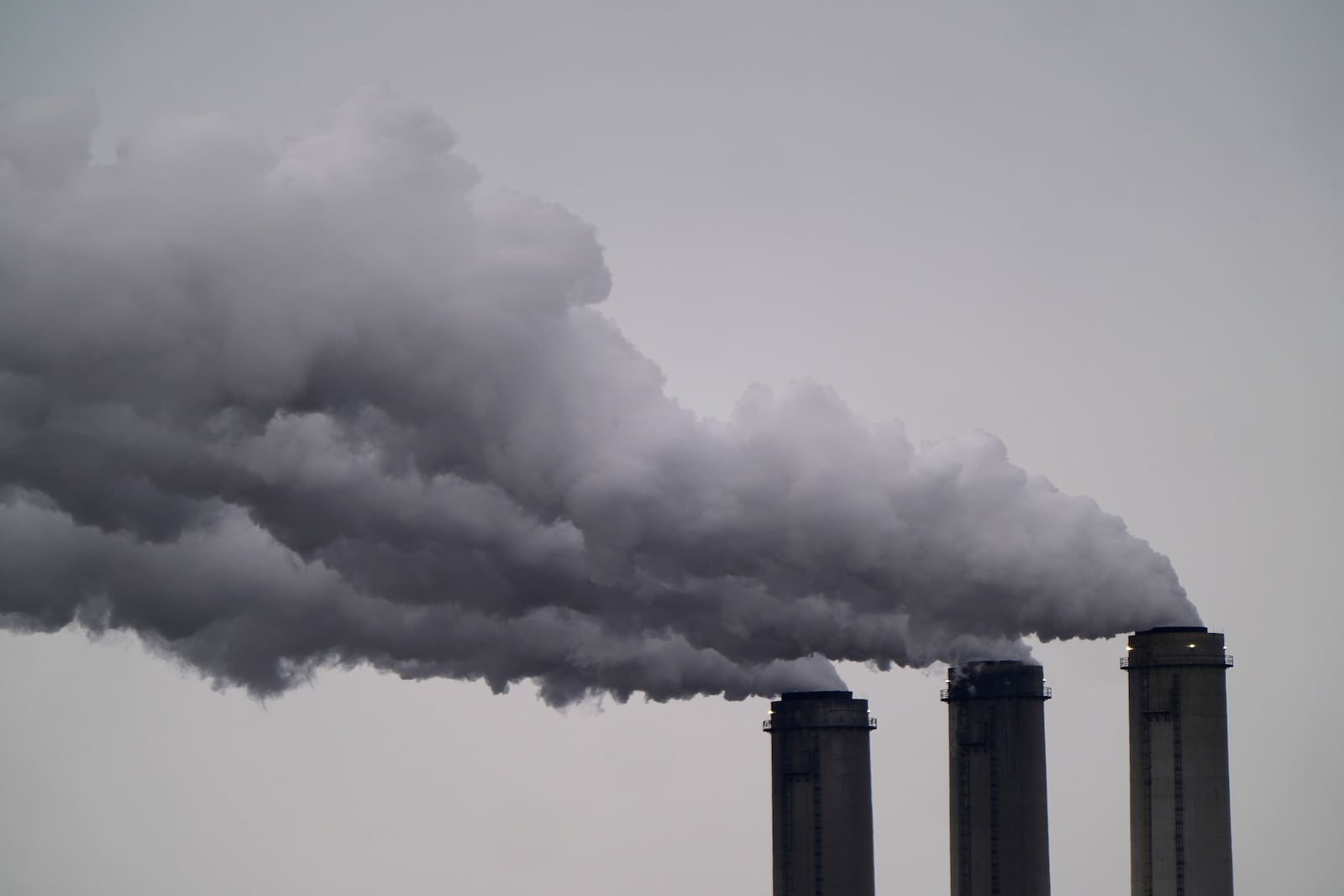 FILE - The Jeffrey Energy Center coal-fired power plant operates near Emmett, Kan., Jan. 25, 2025. (AP Photo/Charlie Riedel, File)