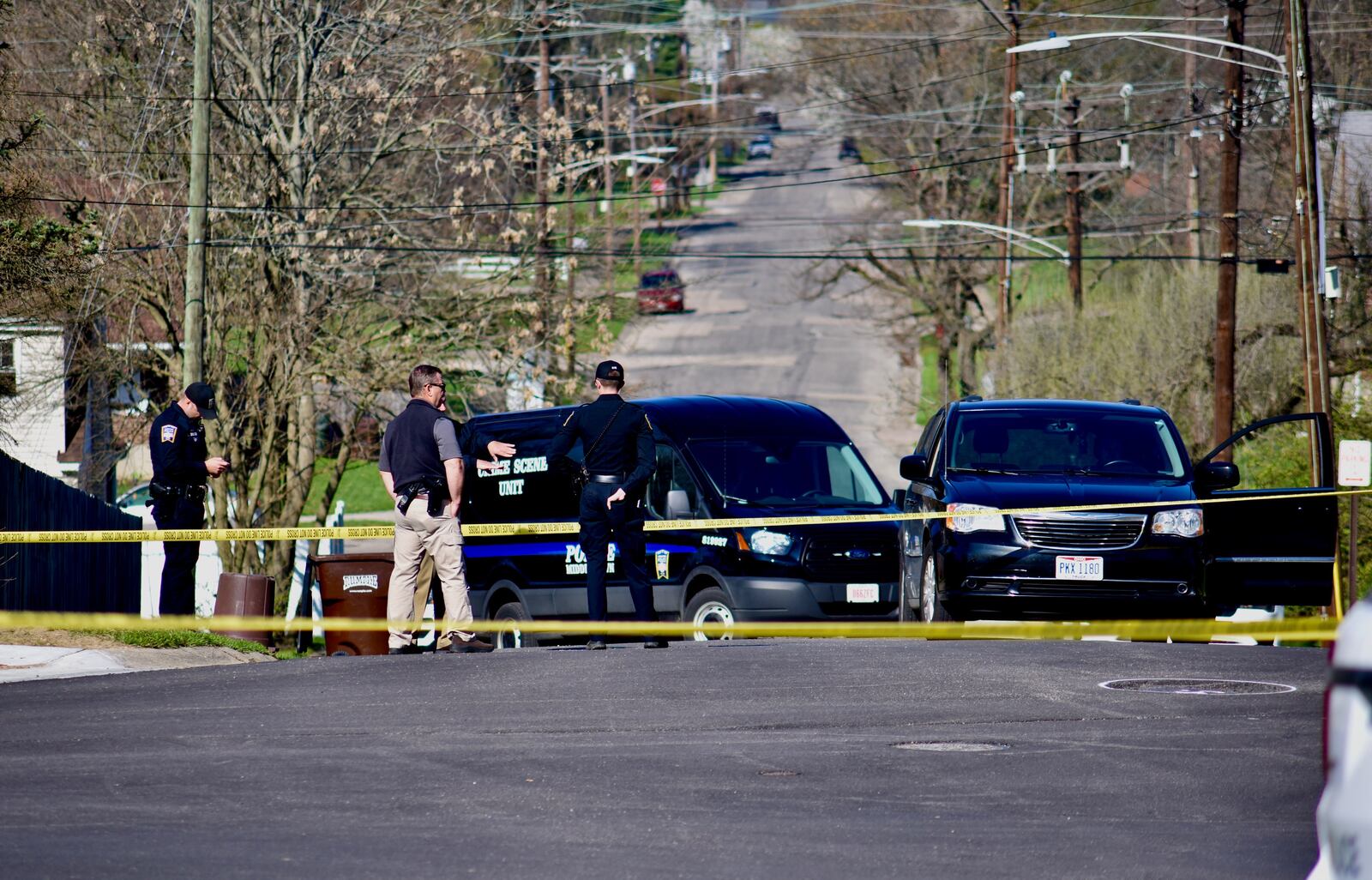 Two people were found dead today in a car on Euclid Street in Middletown on Thursday, April 2, 2020. NICK GRAHAM / STAFF