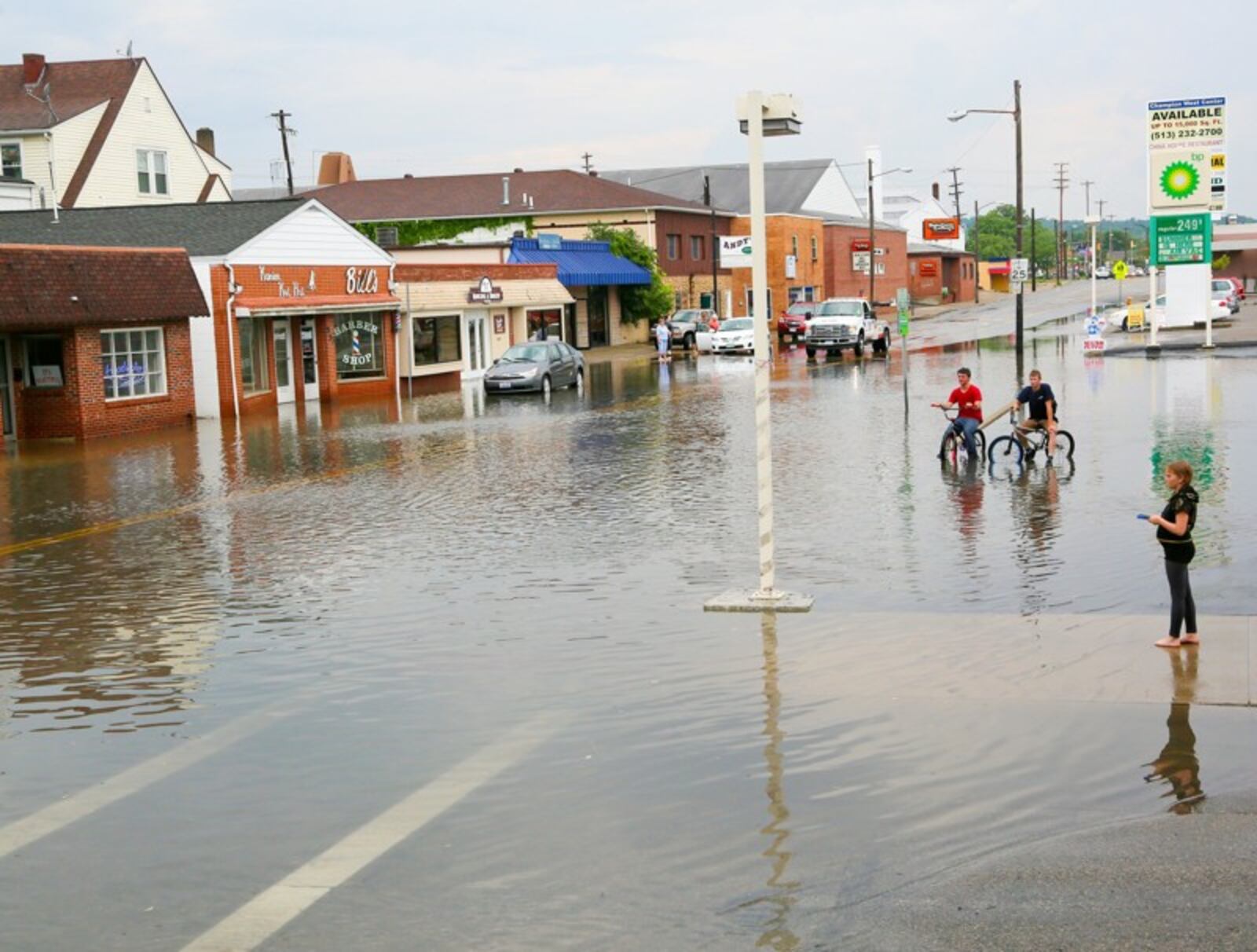 Heavy rain and flash flooding happened in June 2016 on Main Street on the west side of Hamilton.