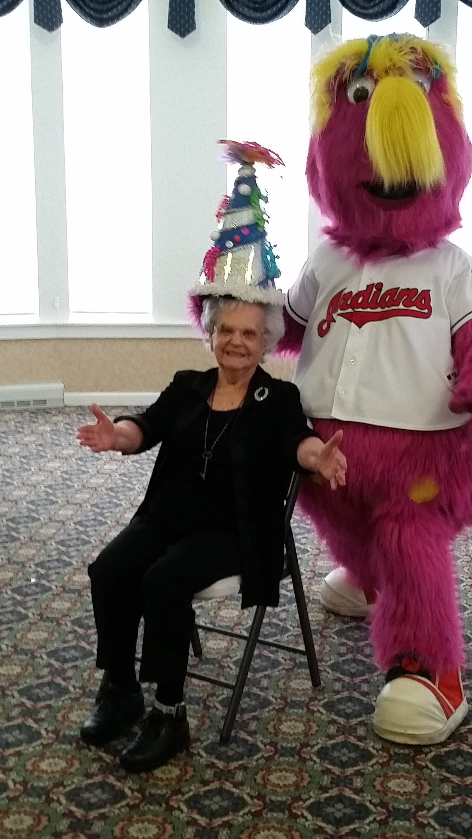 When Martha Engler celebrated her 100th birthday four years ago, her grandson showed up in his Slider outfit as the Cleveland Indians mascot. They danced and everyone was worried about her falling, but Slider said she was the one leading. CONTRIBUTED