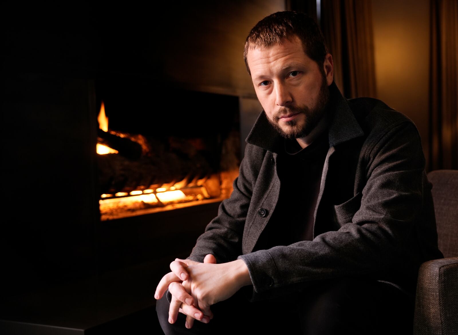 Mstyslav Chernov, director of the documentary film "2000 Meters to Andriivka," poses for a portrait during the Sundance Film Festival on Thursday, Jan. 23, 2025, in Park City, Utah. (AP Photo/Chris Pizzello)