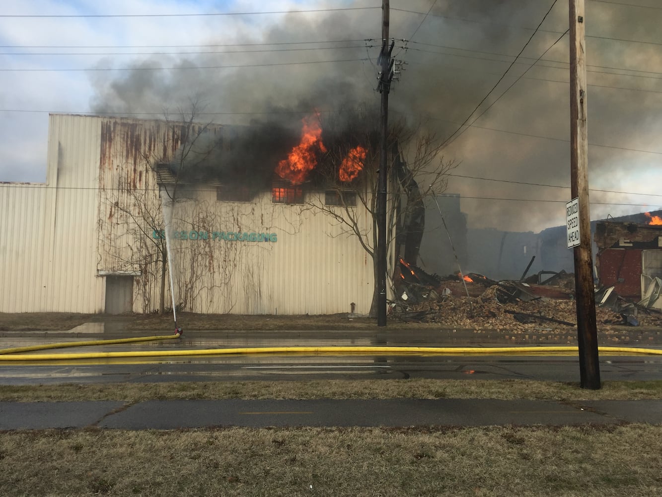 PHOTOS: Large fire at old Middletown Paperboard building on New Year’s Day