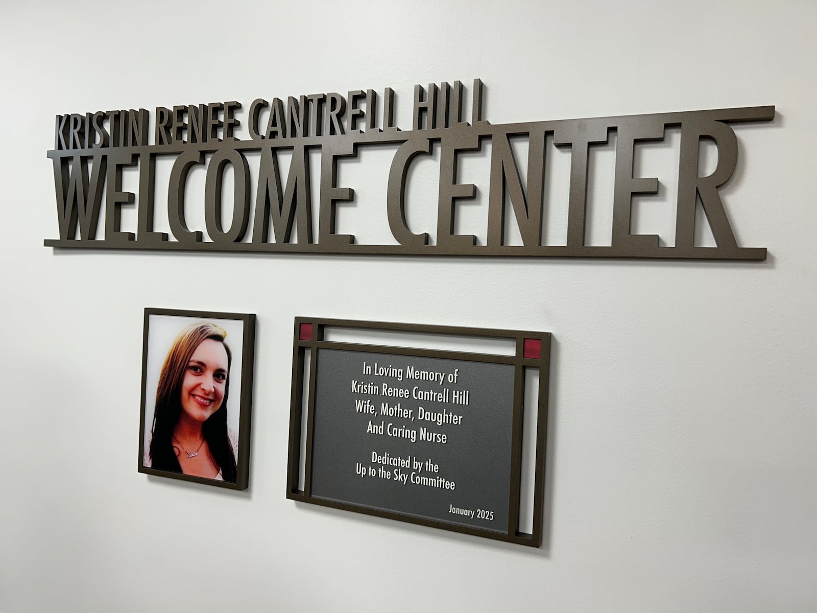 The lobby of the Premier Blood and Cancer Center and the Miami Valley Infusion Center at Atrium Medical Center, Middletown, is named in memory of Kristin Renee Cantrell Hill, who died on Dec. 7, 2020 from an inoperable brain tumor. CONTRIBUTOR/RICK McCRABB