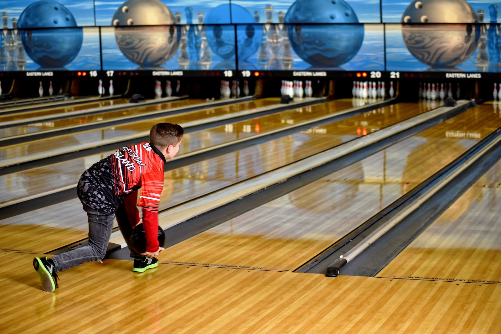 Greyson Garland, 11, bowled a perfect 300 game Saturday, Dec. 5, 2020 at Eastern Lanes in Middletown. NICK GRAHAM / STAFF