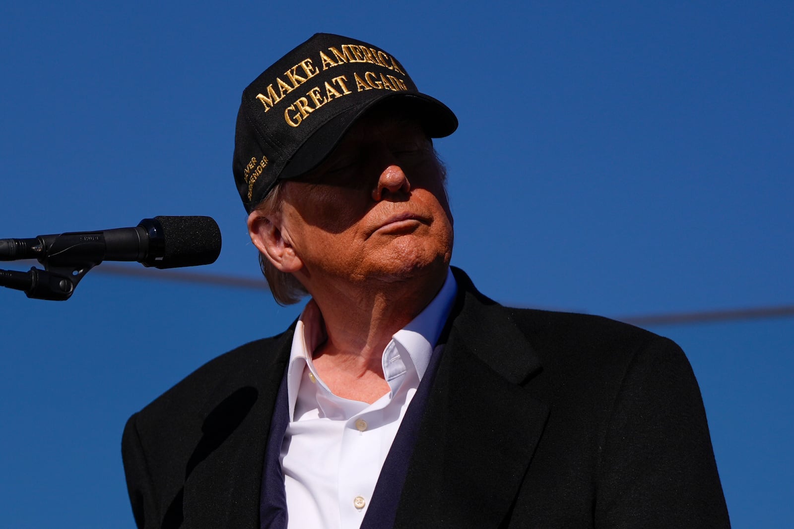 Republican presidential nominee former President Donald Trump speaks at a campaign rally at Albuquerque International Sunport, Thursday, Oct. 31, 2024, in Albuquerque, N.M. (AP Photo/Julia Demaree Nikhinson)