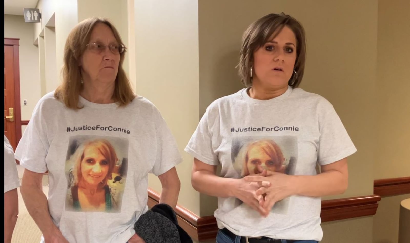 Family of Connie Reddix talks after court hearing. LAUREN PACK/STAFF