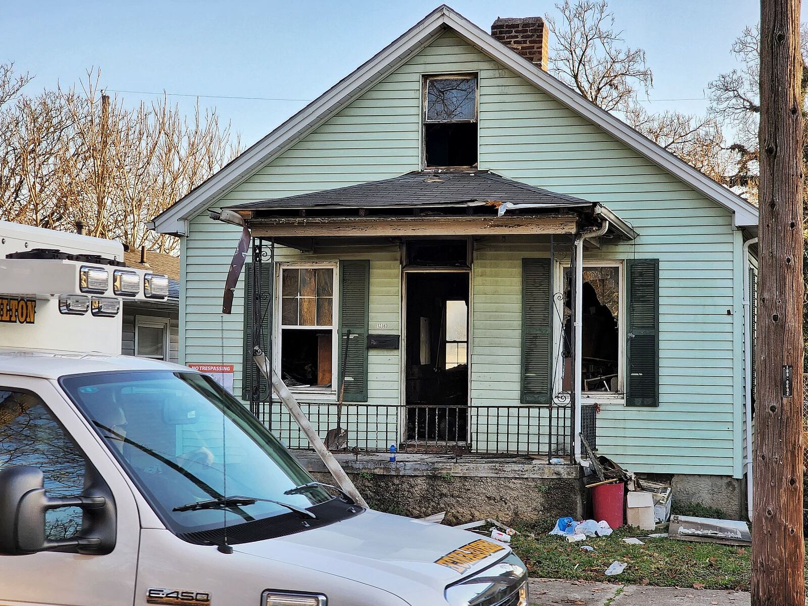 Fire officials on Monday, March 21, 2022 were at the scene of a fire in Hamilton that happened on Sunday night. A person inside the house died. NICK GRAHAM/STAFF