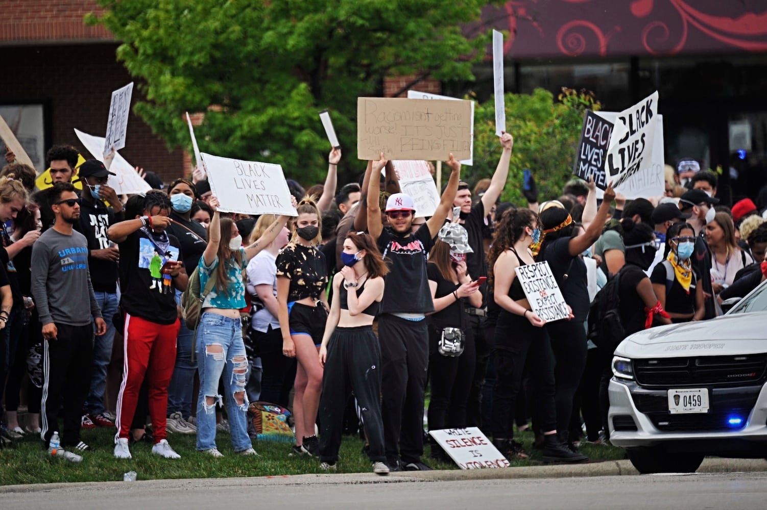 PHOTOS: Tear gas used during Beavercreek protest at busy intersection