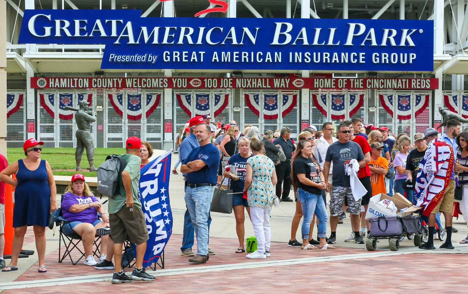 PHOTOS Crowd arrives for President Donald Trump rally in Cincinnati