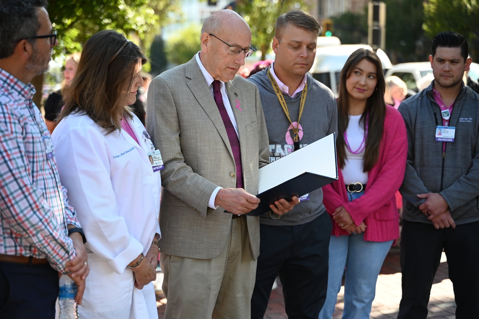 Kettering Health Hamilton hosted its annual Pink Around the Square, a women's health expo at Rotary Park on Friday, Oct. 18, 2024. The free event, which started in 2016, provides information about breast health and to celebrate and honor those affected by breast cancer. MICHAEL D. PITMAN/STAFF