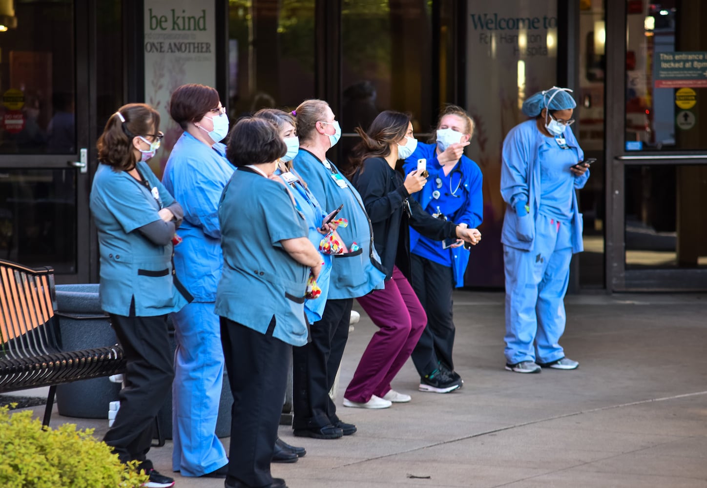 First responders show support for health care workers at local hospitals