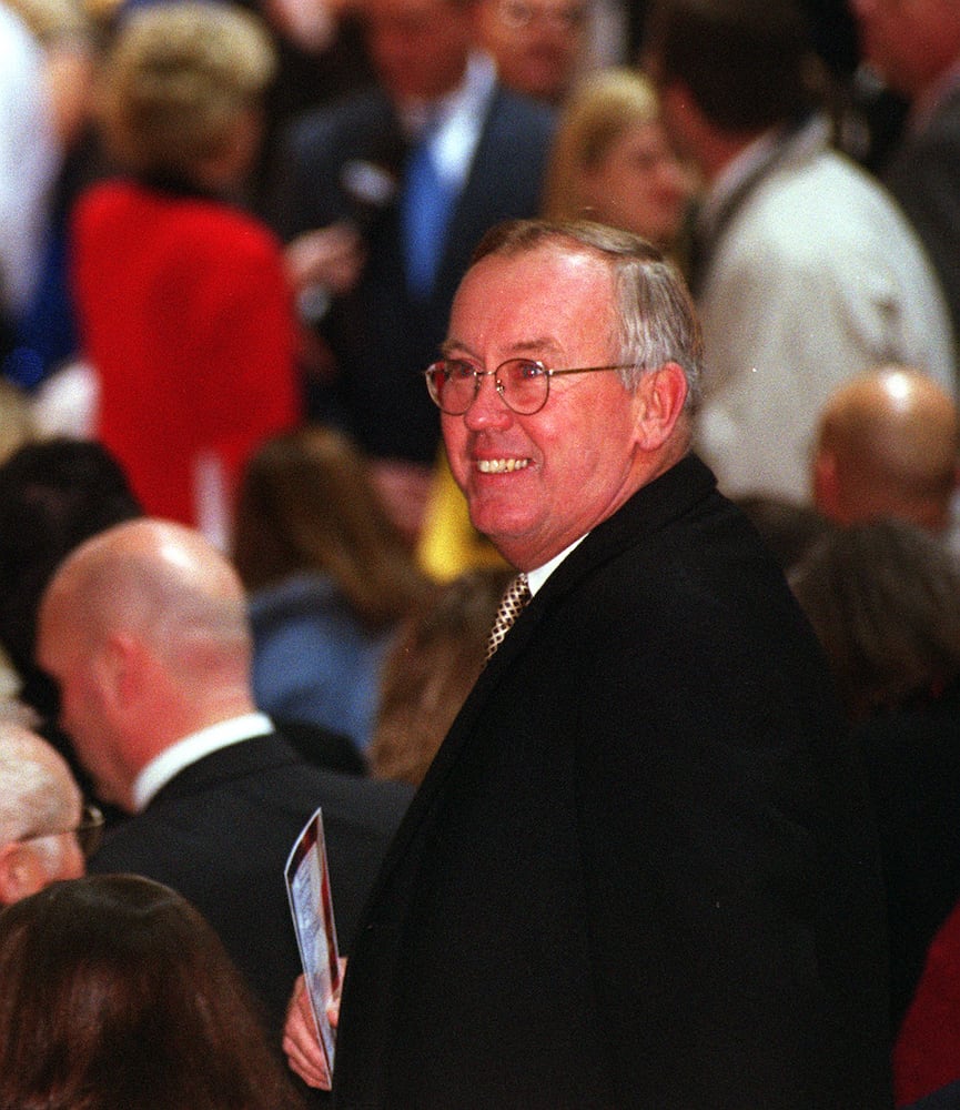 President George W. Bush signing No Child Left Behind Act at Hamilton High School Jan. 8, 2002.