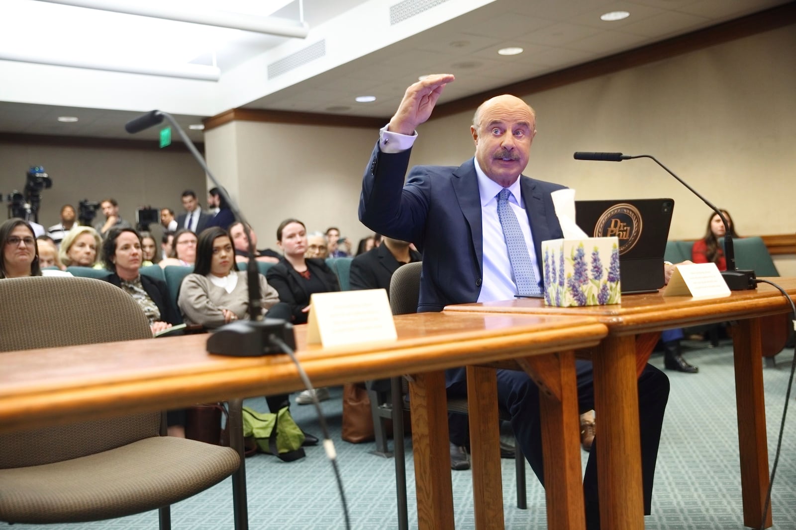 FILE - Phillip McGraw, testifies during a committee hearing in the case of death row inmate Robert Roberson at the Texas State Capitol in Austin, Texas, Monday, Oct. 21, 2024. (Juan Figueroa/The Dallas Morning News via AP, File)