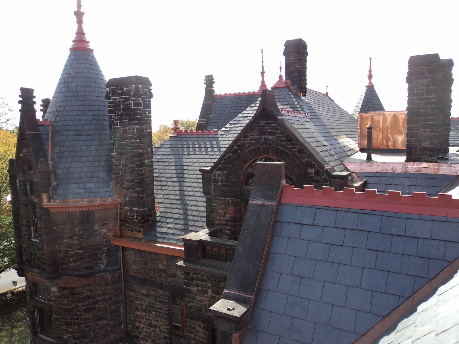  Repairs to the slate roof on the Sorg Mansion took eight months to complete. 