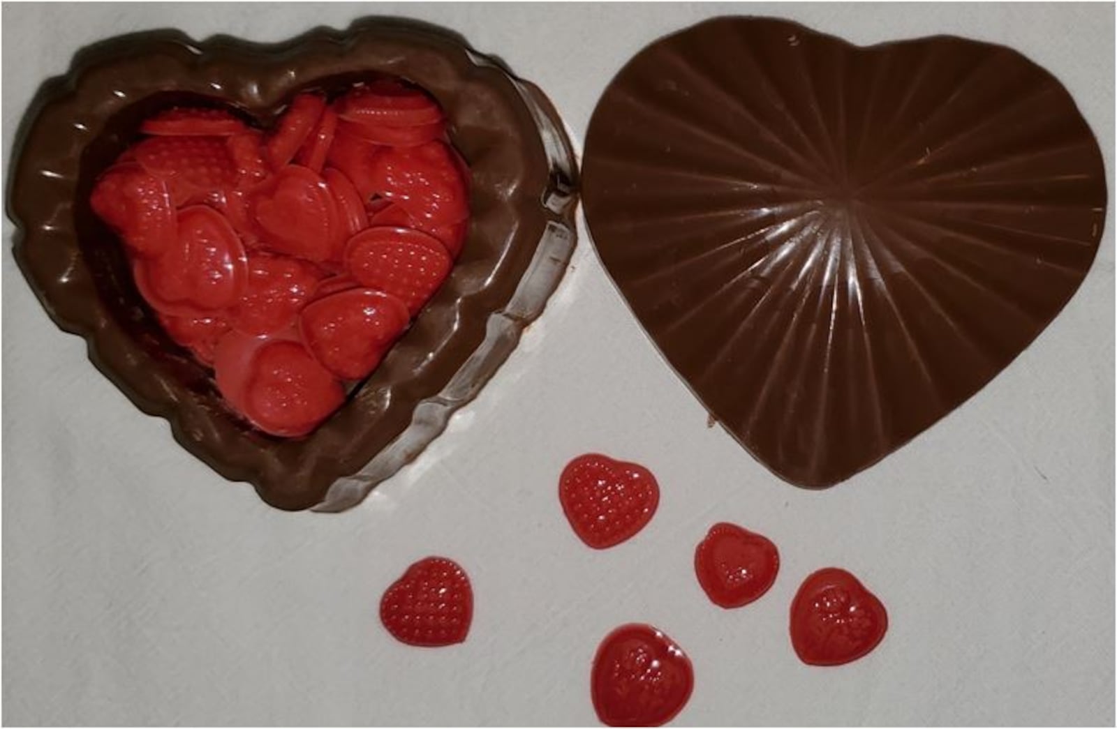 At Sunday's farmer's market, Seconds Please (aka the Buckeye Lady), will have a special Valentine products including a chocolate heart shaped box filled with tiny red chocolate hearts along with buckeyes, chocolate covered cherries and cookie trays. PROVIDED